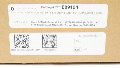 Black&Black B89104 Aspirator Filter 0.3 Micron Filter For Aspirator B 89025